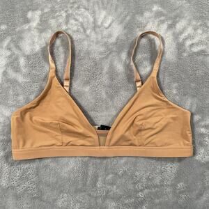 Pepper Bra Womens Medium Tan Wireless Mesh Lightly Padded Comfort Wirefree